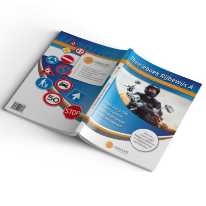 Buitenzijde Motor Theorieboek 2025 - Motorrijbewijs Boek - Zorgeloos Studeren