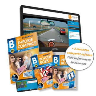 Auto Theorie Boek Compact 2025 met 3 Maanden Onbeperkt Oefenen - 2500 Oefenvragen en 60 Examens - CBR Infoboek en Bordenboek - VekaBest